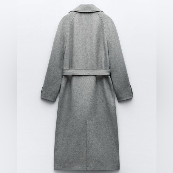 Zara Gray Belted Coat - Picture 12 of 15